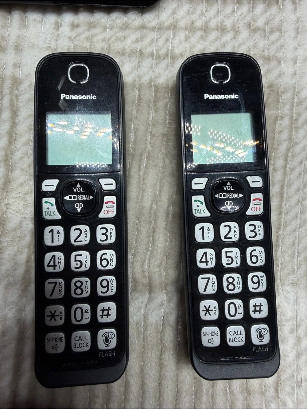 Panasonic Black Cordless Phone Set with Dual Handsets